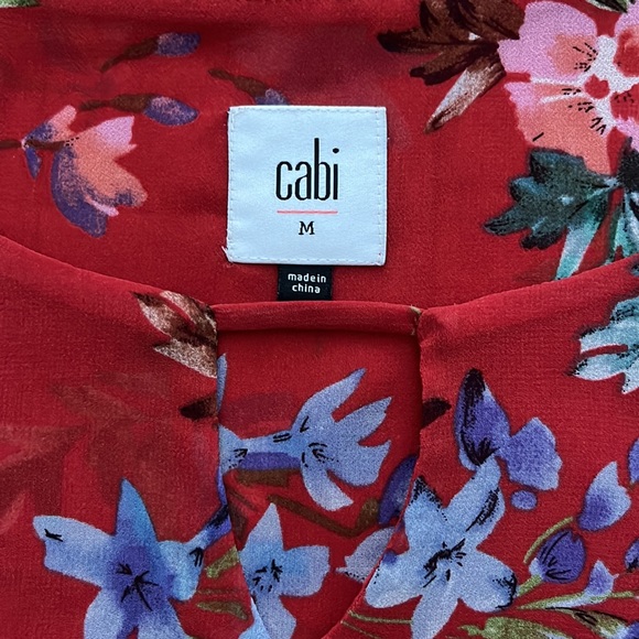 Cabi Red Floral Blouse - Picture 4 of 4